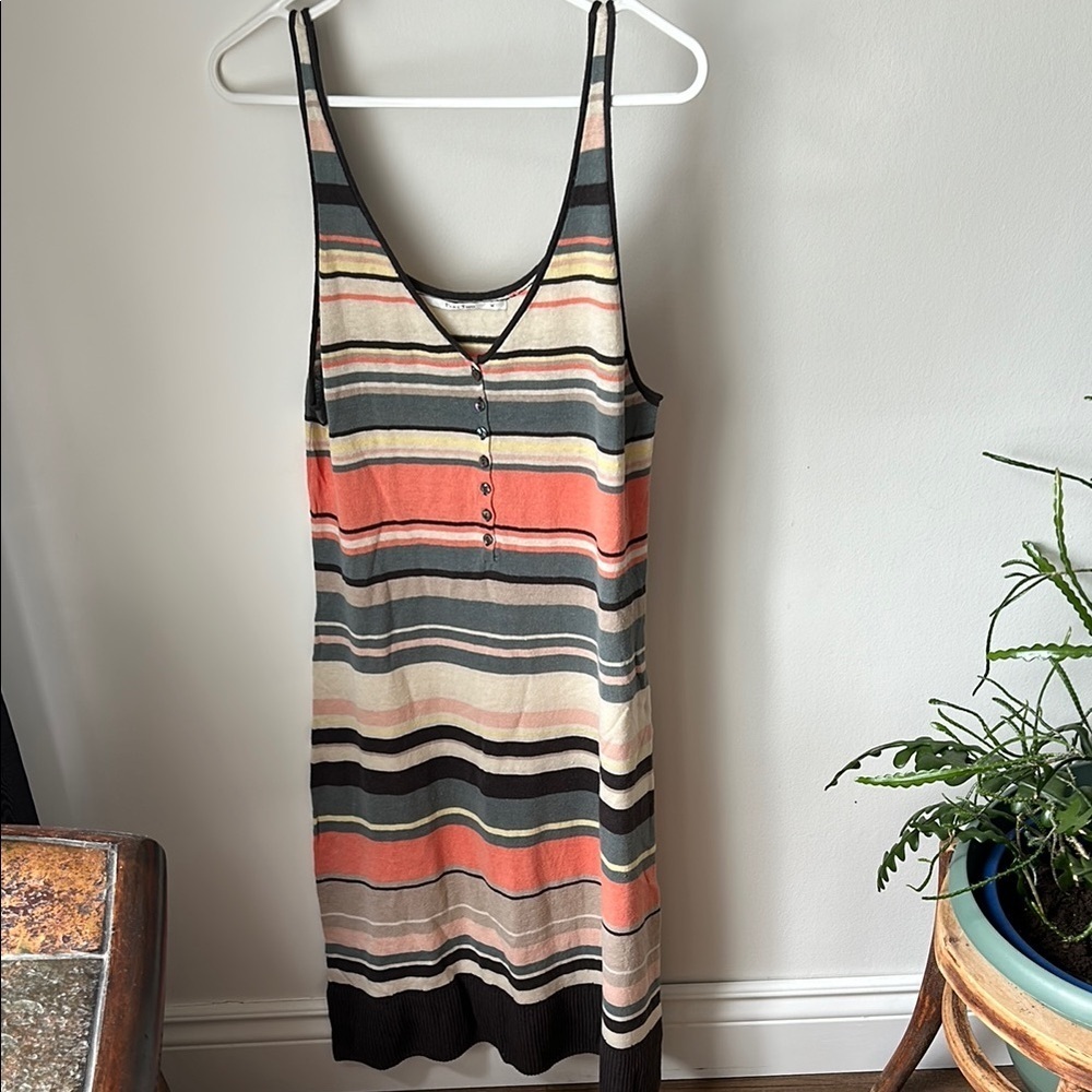 Part Two Striped Sleeveless long Dress size M ( linen/bamboo)
